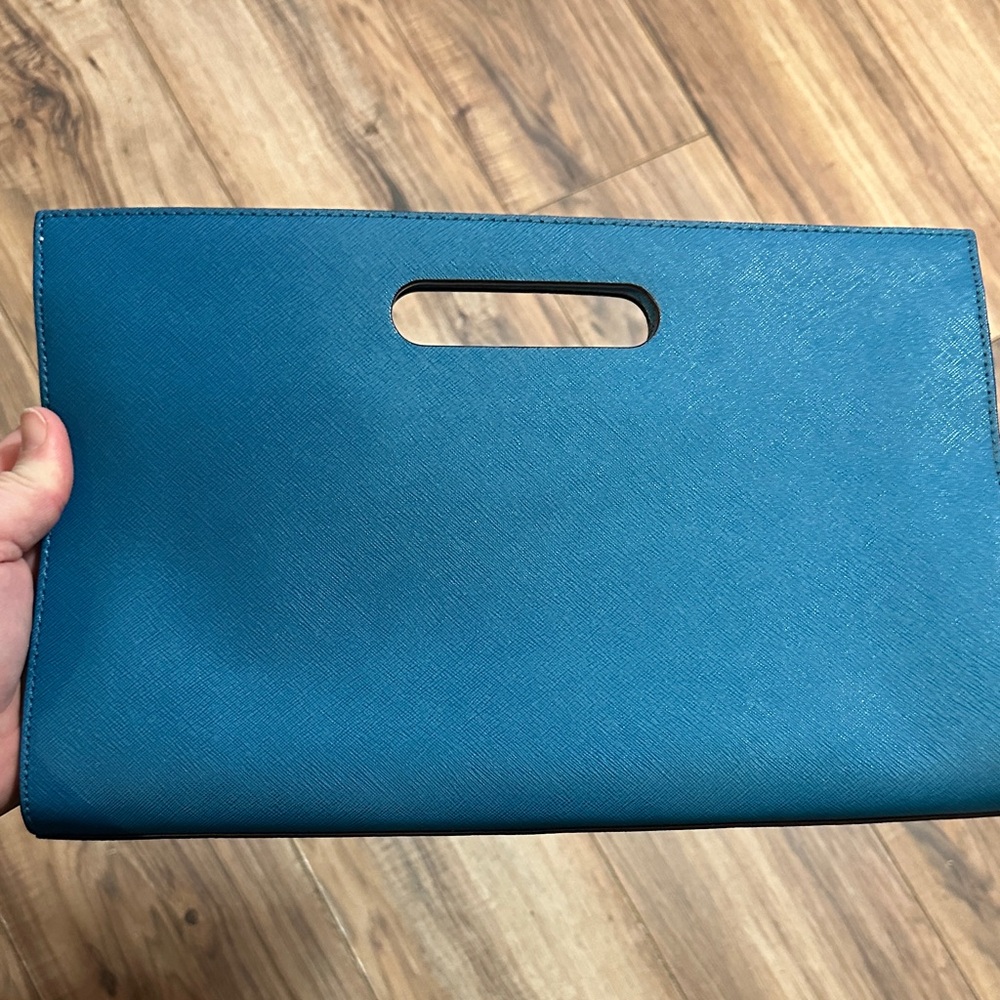 Michael Kors Tilda XL Teal Clutch - Picture 8 of 17